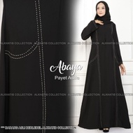 Abaya Gamis Hitam Motif Payet Asila