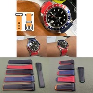 20mm錶帶 膠帶 包邊雙色個性線  合用: Rolex膠帶  勞力士 膠錶帶  Rubber B Rubber Strap B 代用膠帶