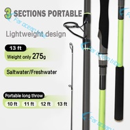 【NYA】10ft/11ft/12ft /13ft 3-section portable MH far throw rod saltwater/freshwater fishing rod spinn