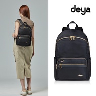 deya-posh Lightweight Fashion Backpack Black-Water Repellent Antibacterial Bag Top Nylon Mother Larg