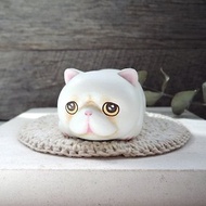 扁臉貓可愛手機架 名片架 客製化 手工木製療癒小木雕擺飾 加菲貓