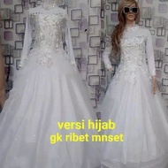 Gaun Pengantin Muslimah Adiba / Gaun Akad Nikah / Baju Pengantin