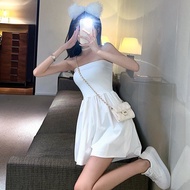 Spring 2022 New Short Korean Style Tight Waist Slim Looking Western Style Youthful-Looking Tube Top Casual Jumpsuit Shorts for Women