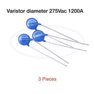 07k275 Varistor diameter 7mm 275Vac(rms) 1200A 07k275 7mm 275Vac(rms) 1200A Quantity 3 Pieces