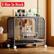 In Stock 5 Sizes🔥🔥 Dog Cage Kennel 狗笼 Dog Cage Big Size Indestructible Dog Crate, Escape Proof Dog Cage Kennel with Lockable Wheels,Double Door Dog Crate,Extra Large Crate Indoor for Large Dog with Removable Tray