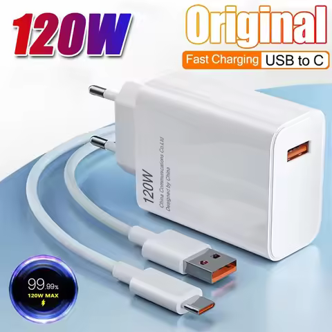 120W 3.0 Charger Super Fast Charge Eu Wall Gan Charge Adapter 6a USB Type C Cable for for iPhone Sam