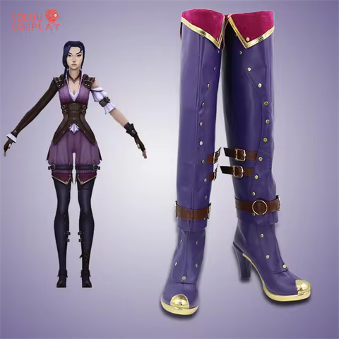 SBluuCosplay LOL Arcane Caitlyn Cosplay Shoes Game LOL Caitlyn Cosplay Boots Women Shoes High Boots 