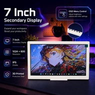 7 Inch PC Secondary Screen AIDA64 CPU GPU Sensor Monitor Self-Designed 3D Printed Case for PC Laptop