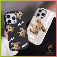 For iphone 16 pro Case 15 11 12 13 14 Teddy Bear Prints Simple color shockproof 7 8Plus XS Max X XR