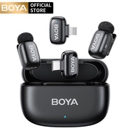 BOYA mini Wireless Microphone Lavalier Microphone  for iPhone/Android/PC/Tablets with USB C/Lightnin