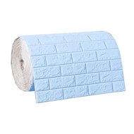 Wallpaper Dinding 3D Roll Panjang Walpaper Bata Brick Foam - Rol Biru
