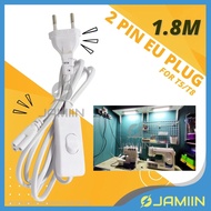 T8 / T5 Connector 3 Pin 1.8M 3 Pins EU Switch Cable Wire LED Lamp Wiring Light Connector T5 LED Tube