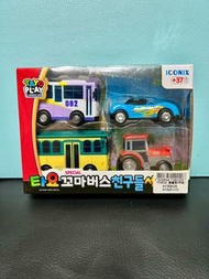二手佳💗韓國正版Tayo遊園車四件組。韓國動畫汽車玩具。娜娜 羅利 拉克托