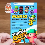 Stumble GUYS 2-1 BIRTHDAY INVITATION