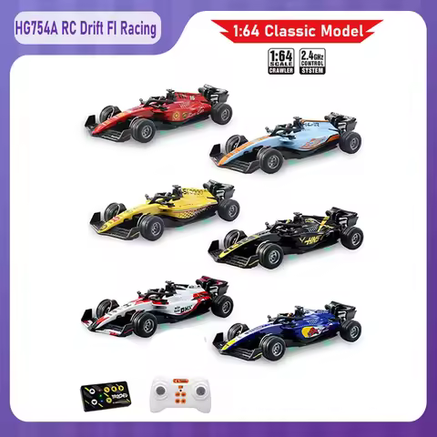New HG754A RC Car 1:64 Mini Alloy RC F1 Formula Car 2.4G APP RC Desktop RC Drift Car Model Cruise Co