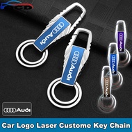 Audi Car Logo Keychain Creative Laser Engraving Custome Zinc Alloy Key Chain For A3 8l 8Y A1 Q5 TT m