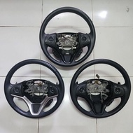 Leather Steering Wheel Honda Fit / Jazz GK5 GP5 PADDLE SHIFT Used Halfcut Japan