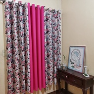CA55Y - Conteza Pink Mid Sold Per Pc Or 3in1 Set Ring Curtain ( 5 ft - 152 cm To 7ft - 213cm )