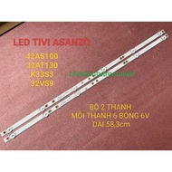ASANZO 32AS100 32AT130 KOODA 32VS9 K32S3 TV LED BAR 100% NEW SET OF 2 BAR EACH BAR 6 BULBS 6V LENGTH