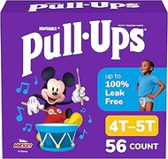 Pull-Ups Boys' Potty Training Pants Training Underwear Size 6, 4T-5T, 56 Ct