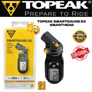 Topeak SmartGauge D2 SmartHead – Digital Bike Pressure Gauge / Presta & Schrader / Up to 250 PSI