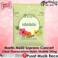 Martin M600 Soprano Concert Clear Fluorocarbon Nylon Ukulele Strings SET (Made in Mexico)