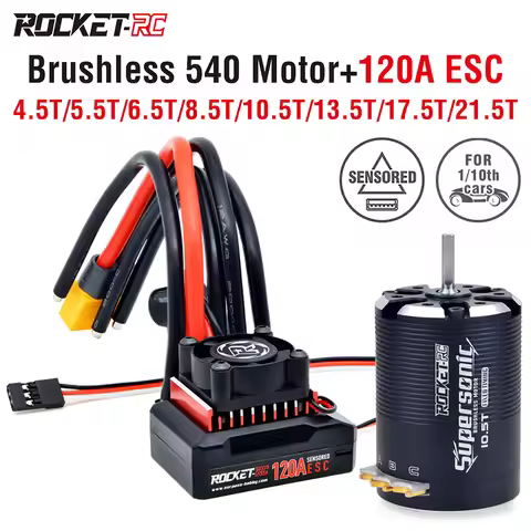 Rocket-RC Supersonic Sensored Brushless 540 4.5T 5.5T 6.5T 8.5T 10.5T 13.5T 17.5T 21.5T Motor and 12
