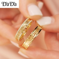 Original 916 Gold Double Happiness Couple Ring Adjustable Non Fading Engagement Wedding Opening Ring