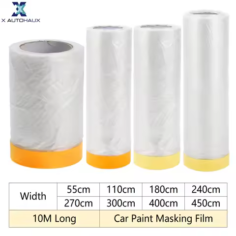 X Autohaux 10M Long 55cm-450cm Width Car Paint Masking Film Protective film Pre-Taped Masking PE Fil