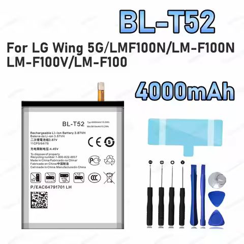 4000mAh BL-T52 Replacement Battery for LG Wing 5G/LMF100N battery Repair Tools Kit