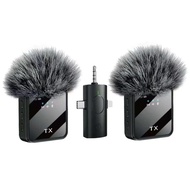 Wireless Lavalier Microphone F11-2 Real-Time Streaming Media Recording Noise Reduction Function Batt