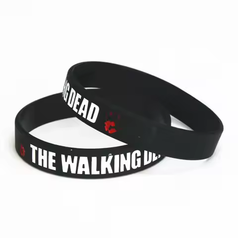 1PC New Design Movies The Walking Dead Silicone Wristband Black Silicone Rubber Bracelet&Bangles Ban