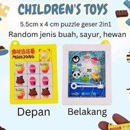 LOMOTOYZ 2-Sided Slide Puzzle Toy / 2-Sided Mini Slide Puzzle (Mahogany + Pinball)