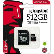 Kingston Memory SD Card Class 10 TF Card 512GB 256GB 128GB Micro SDHC 80MB/s TF Canvas Select