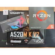 Ryzen 5 5500 5600 A520M 16GB 3200 DDR4 Ram Processor Motherboard R5 5500 R5 5600 Combo Bundle