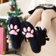 GUADALUPE Cat Paw Plush Socks, Coral Velvet Kitten Claw 3D Cat Paw Socks, Fashion Paw Pads Cold-proo
