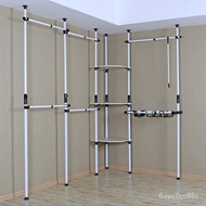 W-8&amp; Ceiling Simple Wardrobe Assembly Cloakroom Open Thickened Steel Pipe Hanger Metal Steel Frame Structure Wardrobe Y7