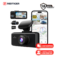 REDTIGER F17 4K 3-Camera Dash Cam, 5.8GHz WiFi, IR Night Vision, GPS, WDR
