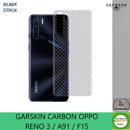 GARSKIN OPPO RENO 3 / A91 / F15 SKIN HANDPHONE CARBON 3D