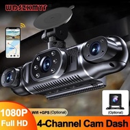 4Lens 1080P DashCam for Cars GPS WIFI APP Video Recorder 360° Car Dvr Rear View Camera Parking Monit