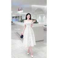 Luxury off-the-shoulder lace party dress with flared form, standard tk type 1 HC25.04