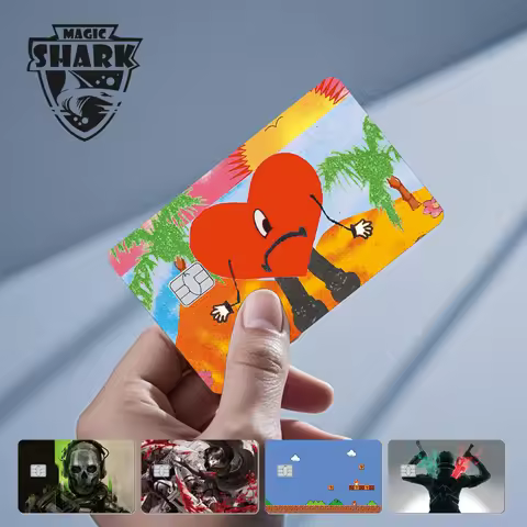 Magic Shark Frog Bear Anime Meme Army 3M PVC Matte Skin Sticker Film Skin for Debit Credit Card No F