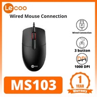 Lecoo MS103 Wired Optical Mouse Wired Mouse