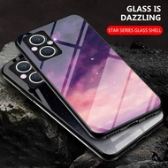 OPPO Reno8 Z 5G Case Luxury Starry Sky Tempered Glass Phone Casing OPPO Reno 8Z Reno8Z 5G Back Cover