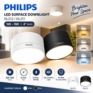 PHILIPS DL212 / DL211 LED 5W~9W Ceiling Surface Downlight 4'inch Black /White, [3000K/4000K/6500K]