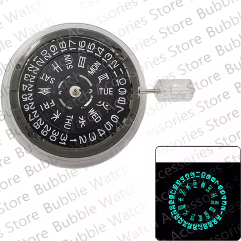 Japan NH36 Movement Black Number Blue Luminous 3H Datewheel Mod Japan NH36A Mechanical Movement inst