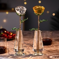 Crystal Rose for Girlfriend Wife Creative Wedding Anniversary Decoration Ornaments Valentine's Day G