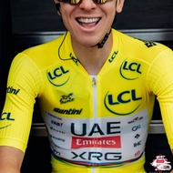 2025 đội UAE Emirates xrg Tour fance Áo đi xe đạp lãnh đạo màu vàng