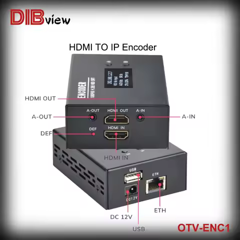 Dibview OTV-ENC1 NDI|HX H.265 HDMI-Compatible Video SRT HLS RTMP ENCODER Decoder with USB Video Reco