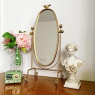 vanity mirror half moon mirror french mirror Houzz European French American Retro Golden Iron Metal 